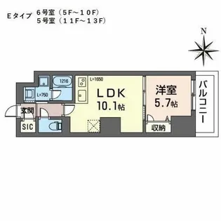 プラシーデンス本町【1205号室】の間取り