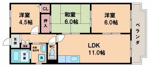 エスポワール参番館【6階】の間取り