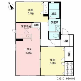 メゾンド・サンパティーク B棟【1階】の間取り