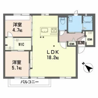 フラッツ紅雪【0103号室】の間取り