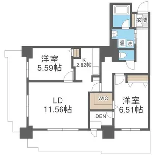 パシフィックタワー札幌【27階】の間取り