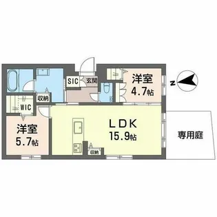 城山 ODAZEN【0103号室】の間取り