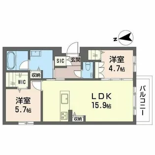 城山 ODAZEN【0203号室】の間取り