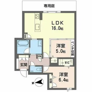 城山 ODAZEN【0102号室】の間取り