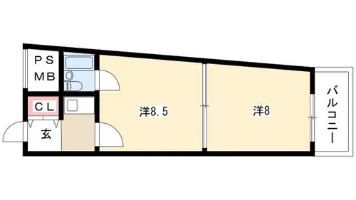 東和マンション広小路【605号室】の間取り