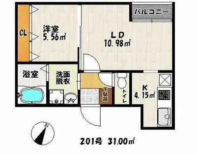 ベリー吉塚【2階】の間取り
