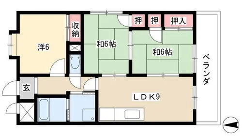 メゾン畑田【205号室】の間取り