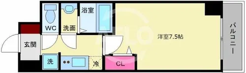 スペーシア日本橋東【11階】の間取り