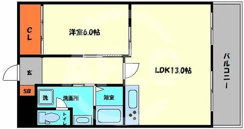 大正メゾン【6階】の間取り