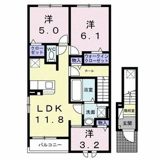 フリージアC【2階】の間取り
