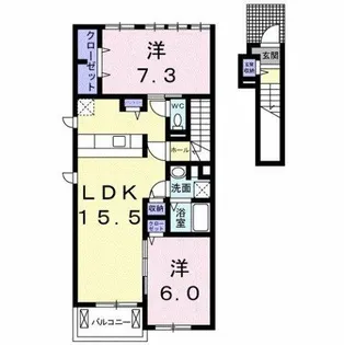 クレール カンパーニュ【2階】の間取り