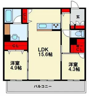 シャーメゾン西鳴水【2階】の間取り