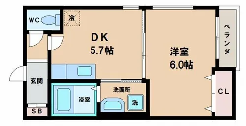 東住吉の長屋【1階】の間取り