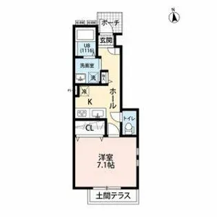 アムール 川原田【1階】の間取り