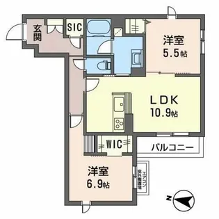 ShaMaison North Field【0201号室】の間取り