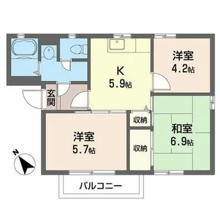 シエスタ【A202号室】の間取り