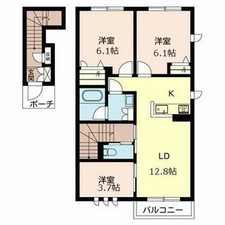 メゾン・ド・ロロ【0203号室】の間取り