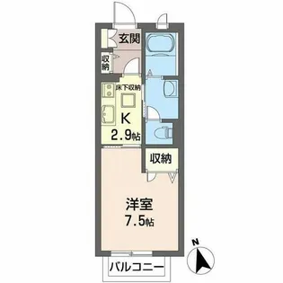 シャーメゾン北王子B【0202号室】の間取り
