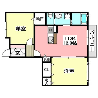 リバティー西中条【202号室】の間取り