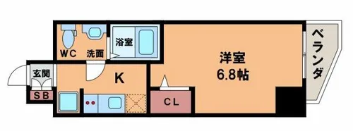 ラシュレエグゼ天王寺【9階】の間取り