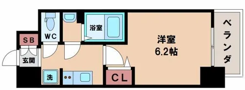 スプランティッド天王寺DUE【8階】の間取り