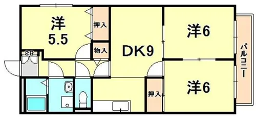 サンハウス西宮【1階】の間取り
