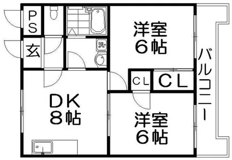 スカイハイツ【2階】の間取り