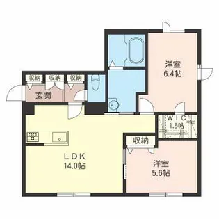 パルフローラ福住【00101号室】の間取り