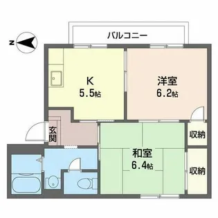 プレミール深田【0206号室】の間取り
