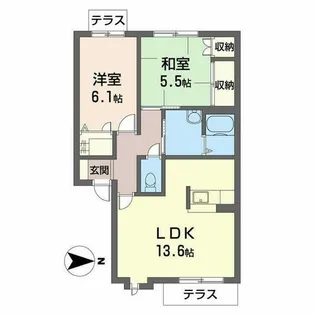 リーベンデール【1階】の間取り