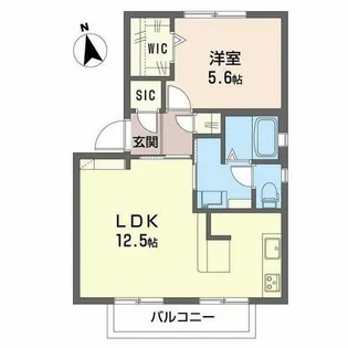 ハイツ岡谷【0202号室】の間取り