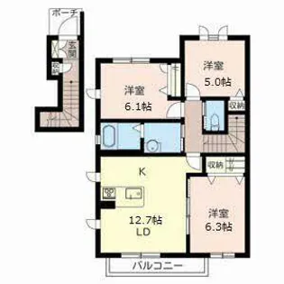 グランコンフォール【B205号室】の間取り