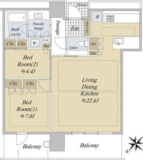 グランドメゾン福岡The Central Luxe【8階】の間取り