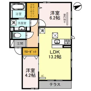 兵庫県西宮市里中町2丁目【アパート】の間取り