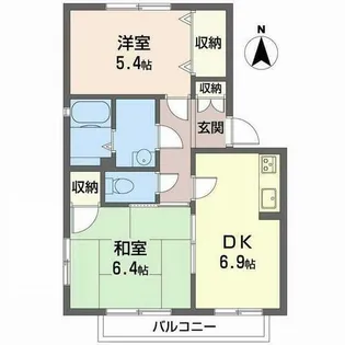 ラフィーネ北山【0205号室】の間取り