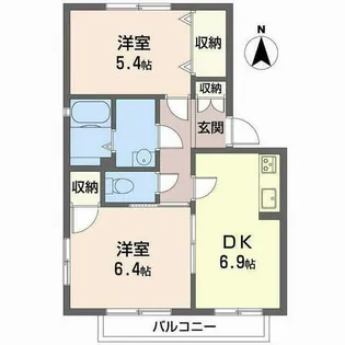ラフィーネ北山【0205号室】の間取り