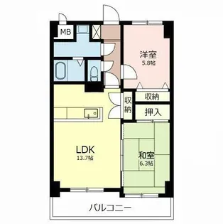 シャルム皇子山アネックス【0401号室】の間取り