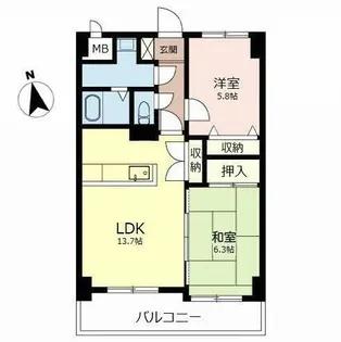 シャルム皇子山アネックス【0401号室】の間取り