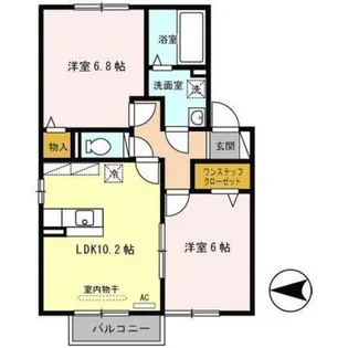 大阪府大阪市住吉区苅田2丁目【アパート】の間取り
