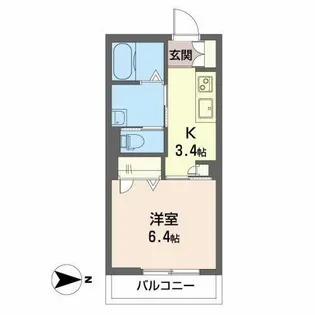 プロヌーブ颯士【1階】の間取り
