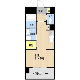 LIBTH箱崎宮前【15階】の間取り