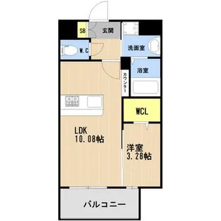 LIBTH箱崎宮前【1506号室】の間取り