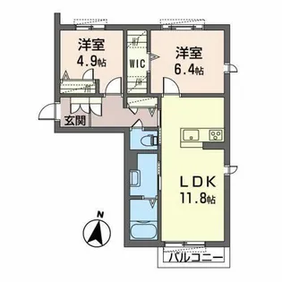 ボヌールII【0101号室】の間取り
