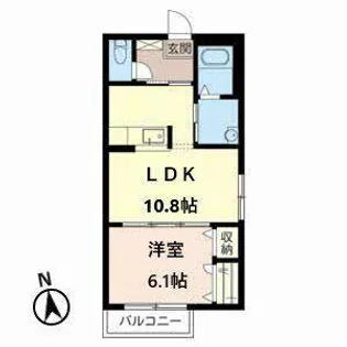クラヴィエ睦美【0201号室】の間取り