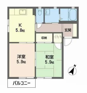 メゾン ラッキービレッジI・II・III【2201号室】の間取り