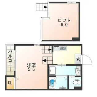 ハーモニーテラス安立Ⅱ【2階】の間取り
