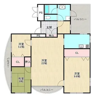 大阪府大阪市都島区中野町1丁目【マンション】の間取り