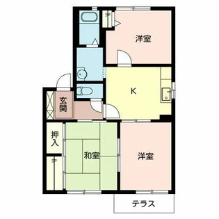 はぴねすハイツ喜田【0101号室】の間取り