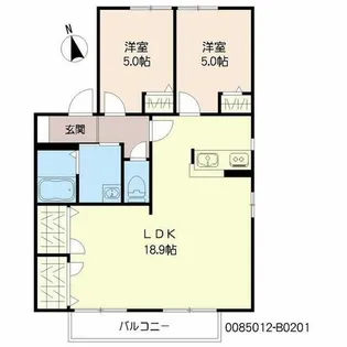アン ファミール B棟 ♯【B0201号室】の間取り