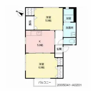 アヴニール緑ヶ丘【A0201号室】の間取り